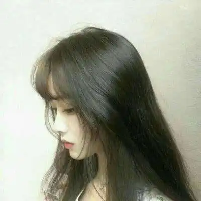 长发清新女生头像唯美漂亮长发侧脸头像