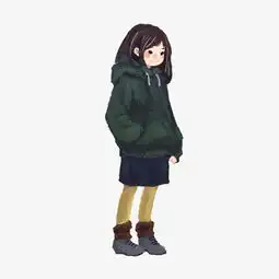 穿绿色卫衣的时尚女生png免抠图片素材其他格式下载动漫人物大全