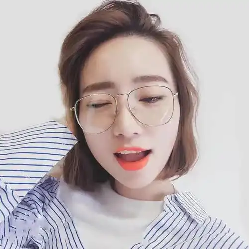 美女戴眼镜头像图片