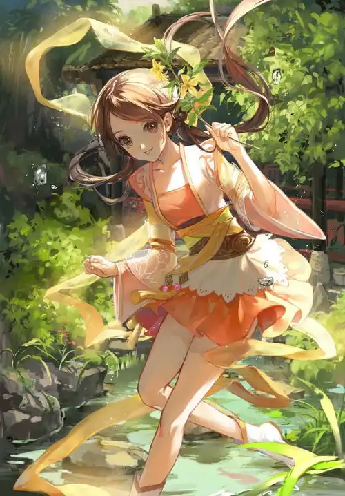 日韩系厚涂风格的美少女插画,画面又丰富还不花哨
