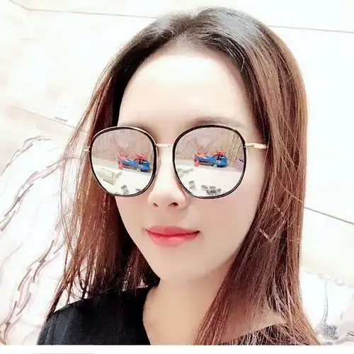 新款防紫外线墨镜韩版网红眼镜时尚个性百搭圆脸太阳镜女