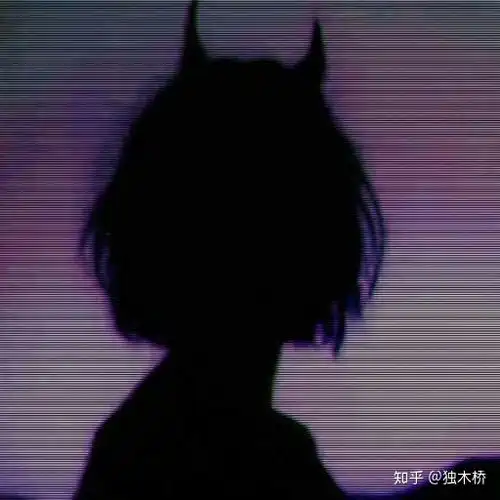 有没有恶魔角头像女就是背影的这种然后颜色更加暗黑点