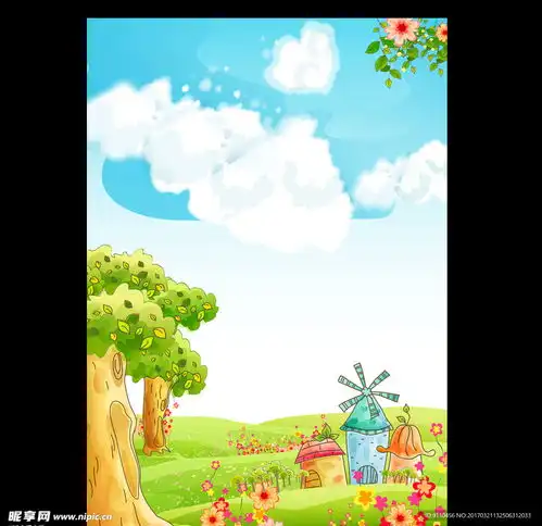 春天唯美插画作文背景设计图