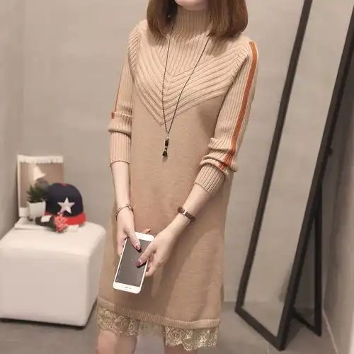 下月冬至也不慌,时髦人都抢着穿毛衣裙加长靴,倍增女人味,超美