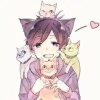 少女与猫头像动漫