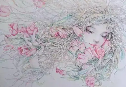 这些彩铅插画带着仙气,沉浸在少女的世界谁能不喜欢呀
