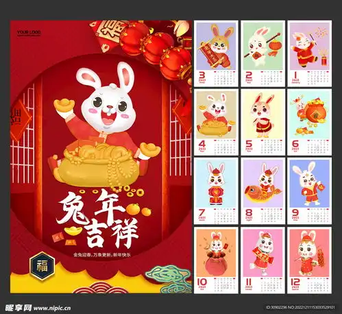 2023兔年挂历设计图