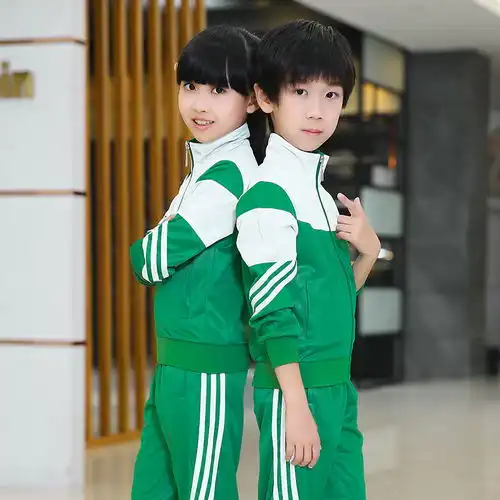 校服小学生女童1一6年级男童班服两件套童装长袖运动绿色秋季套装