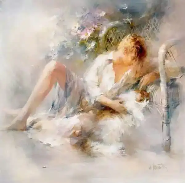 朦胧美,意境美,少女比花还娇美