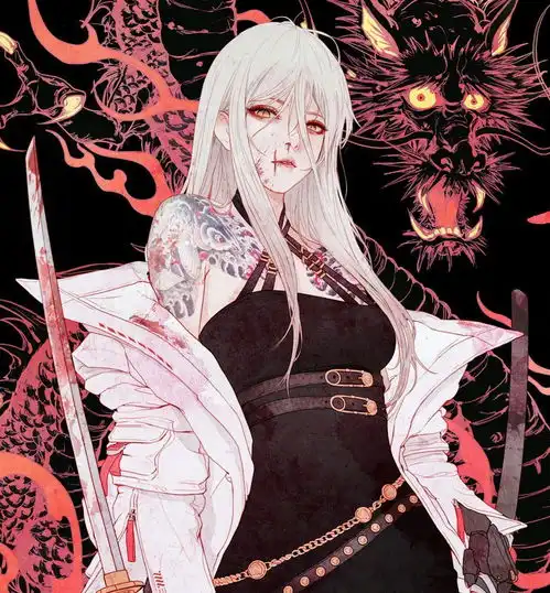 又美又飒的赛博朋克少女插画,角色绘制充满了想象力