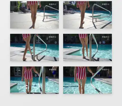 比基尼美女走向泳池实拍视频素材下载mp4格式19201080像素熊猫办公