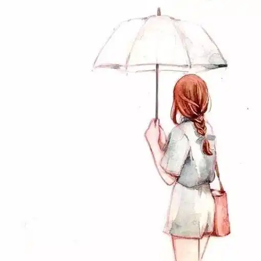 卡通马尾辫背影头像女