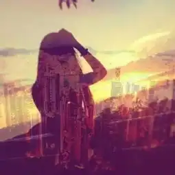 女生唯美头像风景结合图