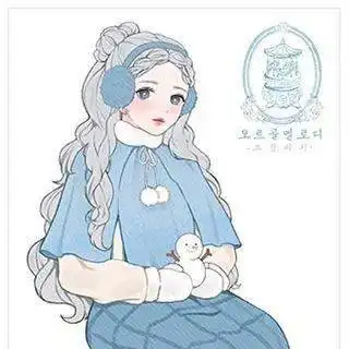 甜酷女孩头像插画