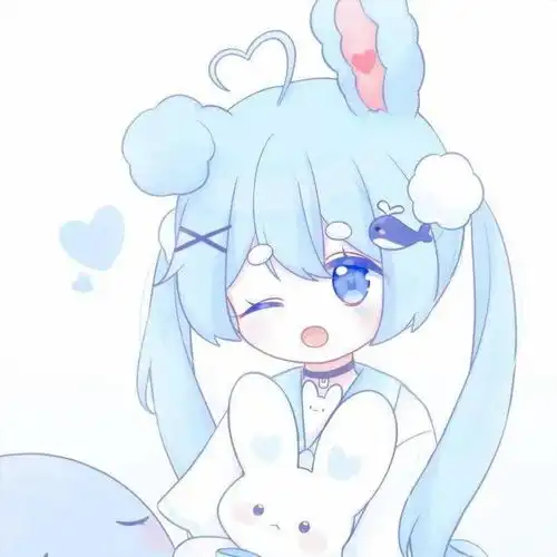 蓝色卡通女生头像大全动