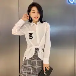 施悦名2019早春新款口袋绣花进口棉衬衣休闲百搭上衣欧美时尚女装