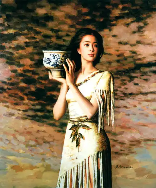 东方神韵女性人物油画欣赏