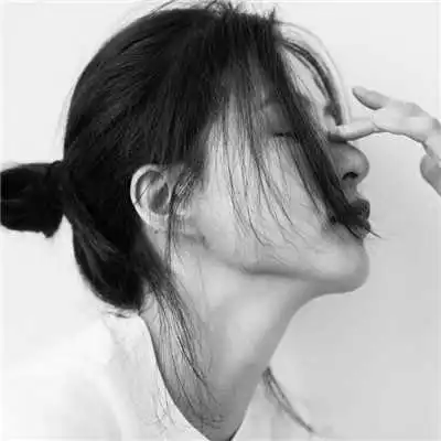 黑色影子侧面头像女洒脱