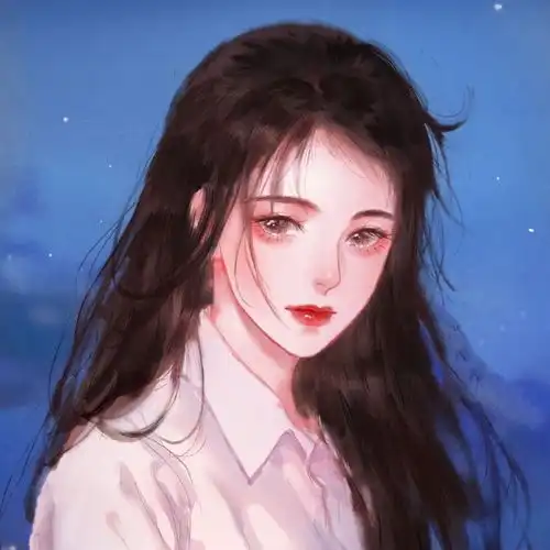 手绘女头眼前人是心上人