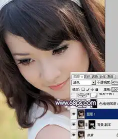 ps调出梦幻白皙漂亮女孩特写照片