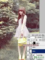 ps调色教程给树林里的唯美少女调出甜美的淡调红褐色9