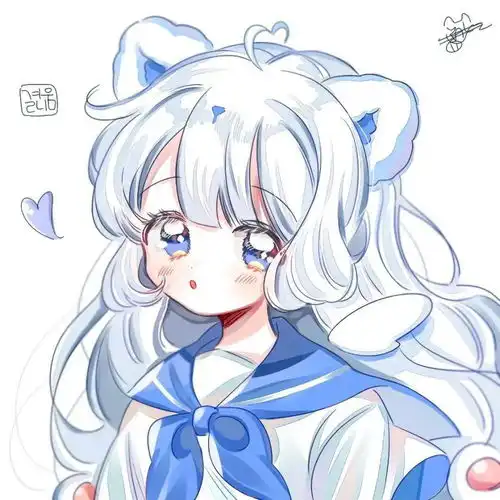 蓝色卡通女生头像大全少