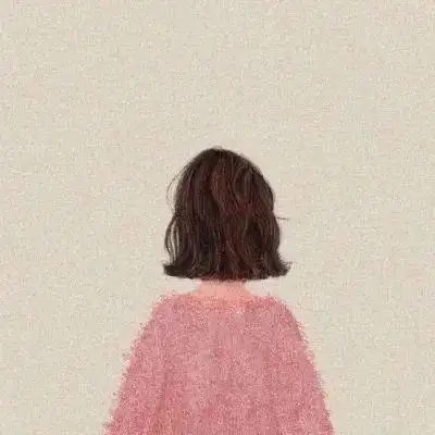 手绘女头像动漫背影女生头像