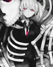 黑发血瞳动漫少女