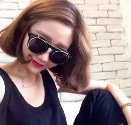 戴眼镜美女头像短烫发增