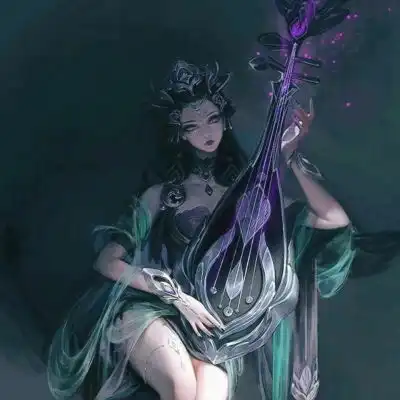 唐崎夜雨手绘古风女生头像