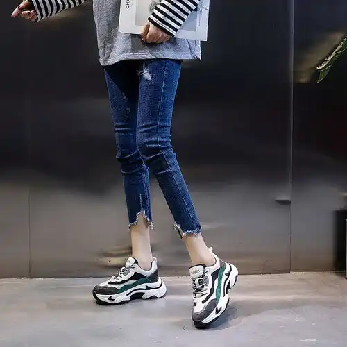 高档运动鞋女2020新款春秋冬季加绒老爹鞋显腿长休闲鞋百搭ins潮