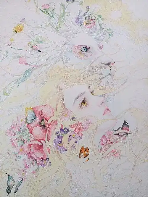 彩铅淡雅系绝美插画,刻画能力一流