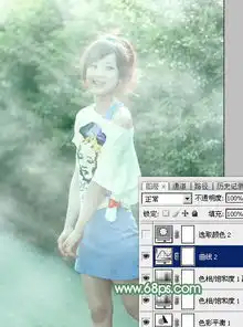 photoshop打造唯美的夏季青绿色外景美女图片