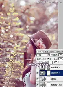 photoshop调出唯美红色调的春季女孩
