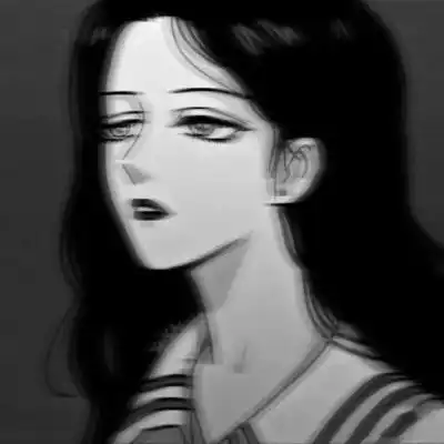丧气女生头像另一半黑白