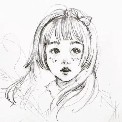 韩国美女画家笔下的肖像素描,好美呀