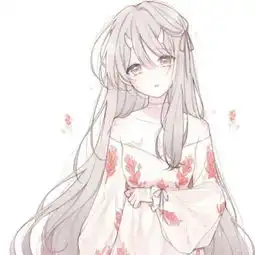 长发女生漫画头像唯美长