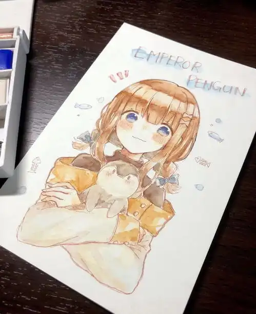 水彩插画简单好画的一组水彩漫画女生头像手绘新手临摹