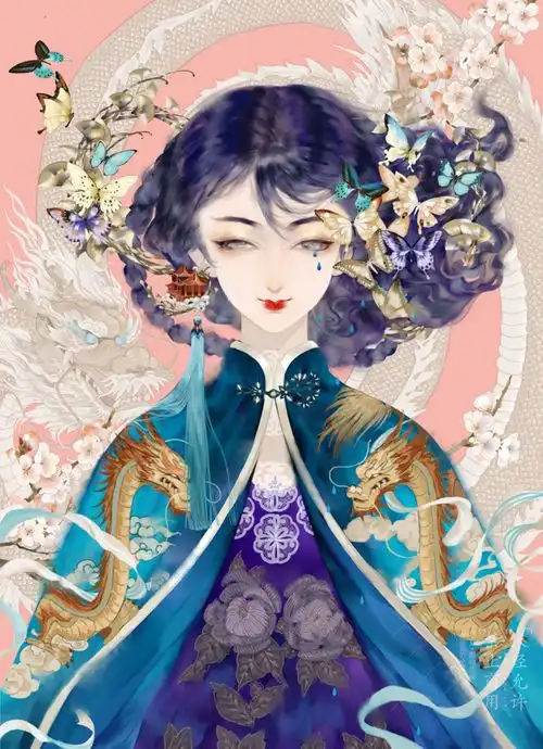 古风美人,画师画画的小夏手绘作品