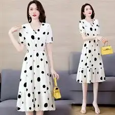 罗得堡2020夏装新款时尚雪纺连衣裙3902