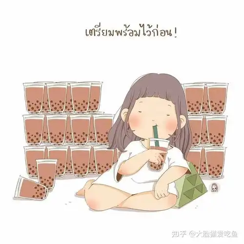 小女孩喝奶茶头像可可爱爱