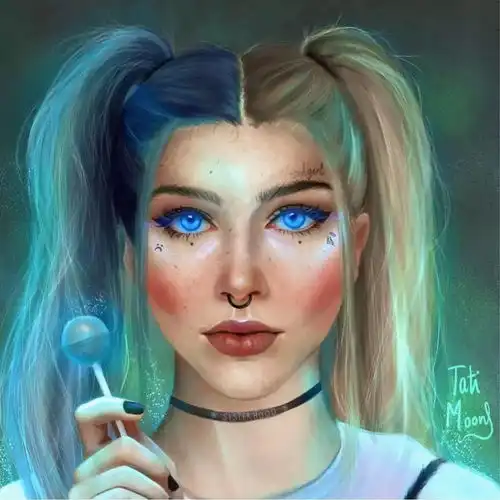 ps别人都是真人画成卡通,这个90后女生却