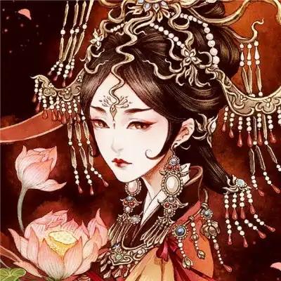 唐崎夜雨手绘古风女生头像