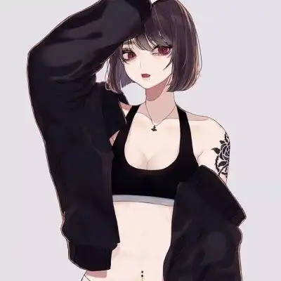 短发冷艳女生手绘头像,努力做好自己要做的一切