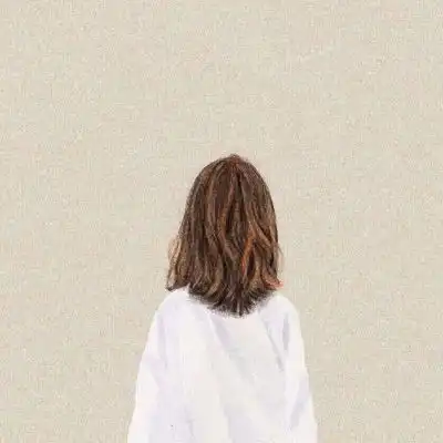 卡通背影头像唯美漂亮手绘画女生背影图片
