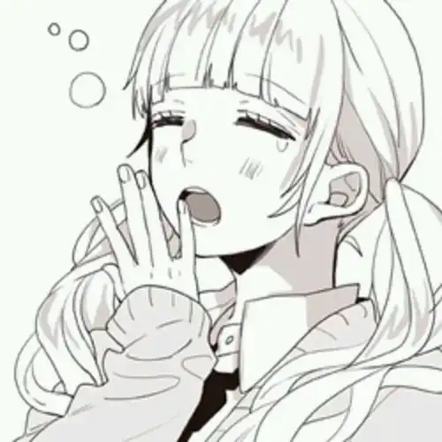 二次元动漫女头像黑白