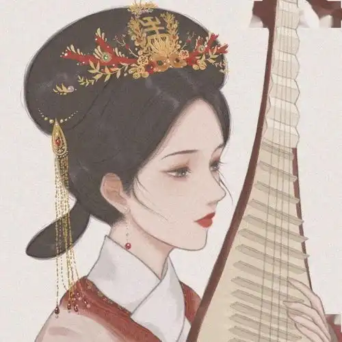 手绘华丽古风女皇头像