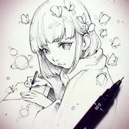 90后美女的小清新二次元动漫手绘,千万不要错过