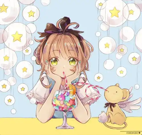 魔卡少女樱拟人化小可斯比和库洛牌幻变成人,花牌太美了