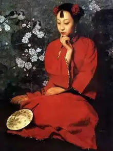 书画旅法女画家王俊英人物油画作品古朴典雅韵意秀美